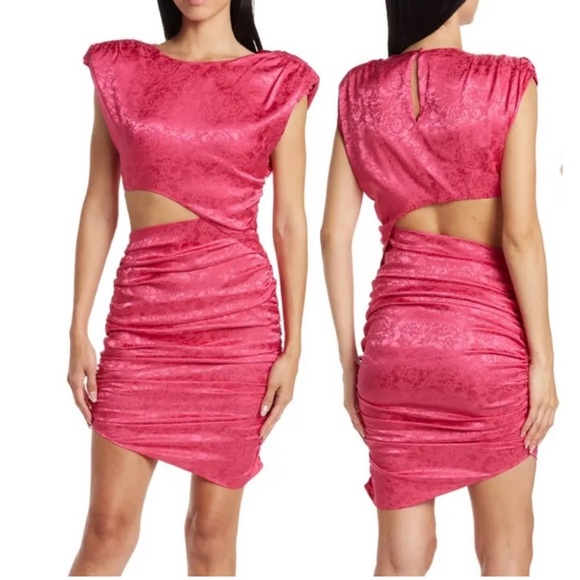 Ronny Kobo Kyle Asymmetric Cutout Ruched Sleeveless Dress Size Small NWT - Picture 3 of 4